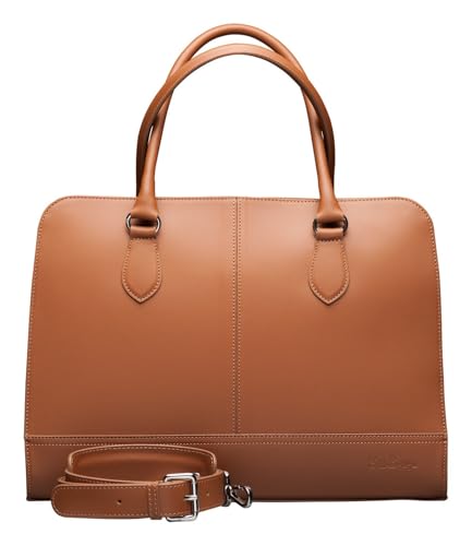Su.B Laptoptasche 15.6 Zoll für Damen, Umhängetasche aus Spaltleder mit Schulterriemen und Kofferband, Hergestellt in Italien - Braun Su.B Laptoptasche 15.6 Zoll für Damen, Umhängetasche aus Spaltleder mit Schulterriemen und Kofferband, Hergestellt in Italien - Braun von Su.B.dgn