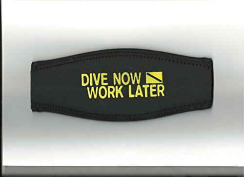 Sub-base Maskenband, schwarz, Aufdruck:Dive Now-Work Later in gelb von Sub-base