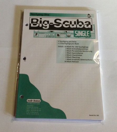 Sub-base Logbuch Einlagen Single mit PADI Lochung auch für IQ L Logbuch geeignet!! von Sub-base