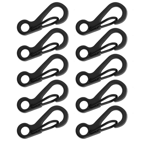 10 x Paracord-Karabinerhaken, Aluminiumlegierung, Schlüsselanhänger, kleiner Karabiner-Clip, Federverschluss, Schlüsselanhänger-Haken von SueaLe