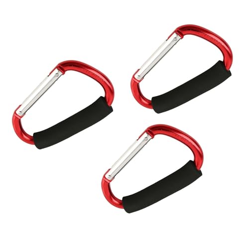 3Pcs D Form Karabiner Mit Schwämme Haken Kinderwagen Clip Karabiner Einkaufstasche Schwamm Bergsteigen Schnallen von SueaLe