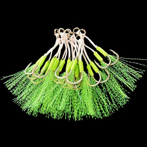 SueaLe 20Pcs Angeln Unterstützen Haken Salzwasser Doppel Unterstützen Jigging Haken Langsam Schnell Fallen Jigs Angelhaken Für Salzwasser von SueaLe