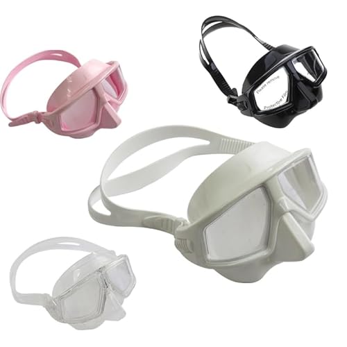 SueaLe Klassische ovale Tauchmaske – Bequeme Passform aus Silikon – beschlagfreie Linse aus gehärtetem Glas – Schnorcheln und Speerfischen – Retro-Einzellinse von SueaLe