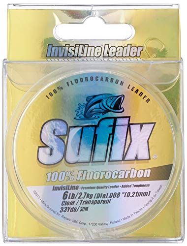 Sufix Unisex-Erwachsene Leader 8 lb Clear Invisiline Fluorocarbon Vorfach 3,6 kg klar, farblos, 8 Pound Sufix Unisex-Erwachsene Leader 8 lb Clear Invisiline Fluorocarbon Vorfach 3,6 kg klar, farblos, 8 Pound von Sufix