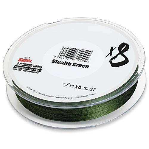 Sufix X8 Stealth Green Braid Line - 150m geflochtene Angelschnur, Durchmesser/Tragkraft:0.185mm / 15.5kg / 35lbs von Sufix