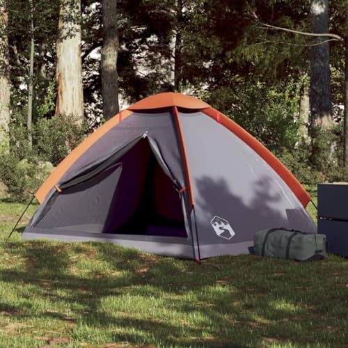 Sufrk Kuppel-Campingzelt 2 Personen Camping Zelt Camping Tent Camping ZubehöR Zelt Grau und Orange Wasserdicht - 94761 von Sufrk