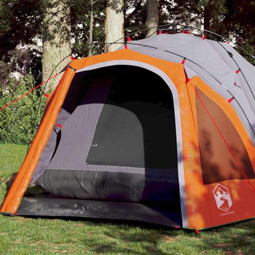 Sufrk Kuppel-Campingzelt 3 Personen Camping Zelt Camping Tent Camping ZubehöR Zelt Grau und Orange Quick Release - 4004224 von Sufrk