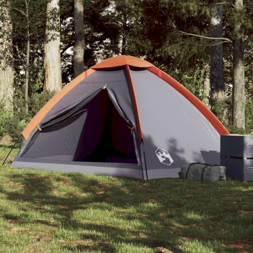 Sufrk Kuppel-Campingzelt 4 Personen Camping Zelt Camping Tent Camping ZubehöR Zelt Grau und Orange Wasserdicht - 94764 von Sufrk