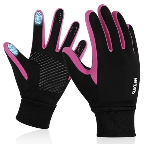 Handschuhe Kinder Softshell Winterhandschuhe Wasserdicht Warme Sporthandschuhe Kinder Reithandschuhe mit Anti-Rutsch Winddicht Fahrradhandschuhe Fleece Radhandschuhe Outdoor Sport für Jungen Mädchen von Sukeen