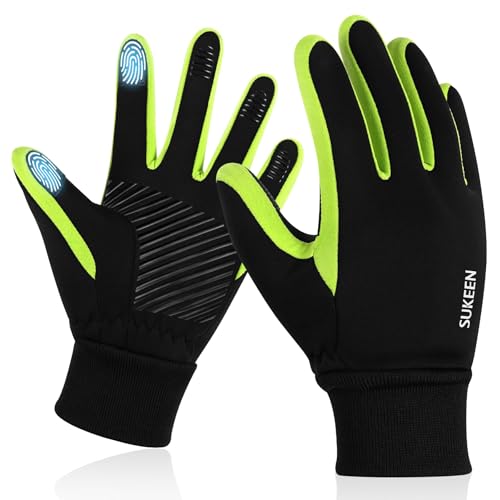 Handschuhe Kinder Softshell Winterhandschuhe Wasserdicht Warme Sporthandschuhe Kinder Reithandschuhe mit Anti-Rutsch Winddicht Fahrradhandschuhe Fleece Radhandschuhe Outdoor Sport für Jungen Mädchen von Sukeen