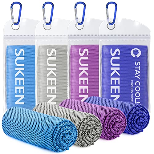 Kühlhandtuch Kühlendes Handtuch Kühltuch für Sofortige Kühlung mit 4 Wasserdichten Beuteln Mikrofaser Sporthandtuch für Fitness Camping Wandern Yoga Golf Reisen (4 stück, Blau,grau,lila,königsblau) Kühlhandtuch Kühlendes Handtuch Kühltuch für Sofortige Kühlung mit 4 Wasserdichten Beuteln Mikrofaser Sporthandtuch für Fitness Camping Wandern Yoga Golf Reisen (4 stück, Blau,grau,lila,königsblau) von Sukeen