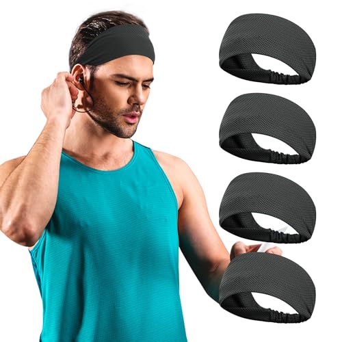 Sport Stirnband Herren Kühlende Schweißband Stirn, Stretchy Haarband Schweißabsorption Atmungsaktiv Haarreif Männer Geeignet Für Bewegung, Fitness, Laufen von Sukeen