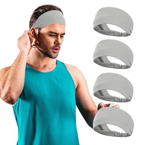 Kühlende Sport Stirnbänder Damen & Herren, Double Sided Feuchtigkeitsabführend Workout Stirnband, Schweißband rutschfest, Highly Stretchy Haarband für Yoga, Laufen, Radfahren, Basketball von Sukeen