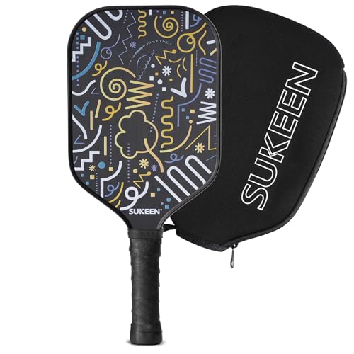 Sukeen Pickleball Paddle, Leichter T700 Carbon Fiber Pickleball Schläger, 16 mm verstärkter Polypropylen-Wabenkern, Fokus auf Rotation und Kontrolle Sukeen Pickleball Paddle, Leichter T700 Carbon Fiber Pickleball Schläger, 16 mm verstärkter Polypropylen-Wabenkern, Fokus auf Rotation und Kontrolle von Sukeen