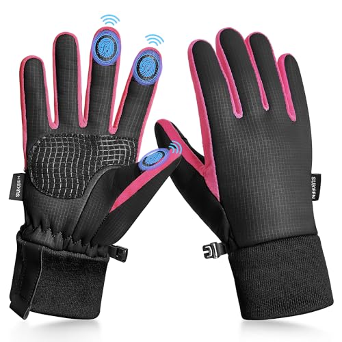 Sukeen Warme Kinder-Winterhandschuhe für Jungen und Mädchen, winddicht, PU, kaltes Wetter, Alter 4–14 Jahre, rutschfeste Handschuhe für Radfahren, Outdoor, Rose, Small Sukeen Warme Kinder-Winterhandschuhe für Jungen und Mädchen, winddicht, PU, kaltes Wetter, Alter 4–14 Jahre, rutschfeste Handschuhe für Radfahren, Outdoor, Rose, Small von Sukeen