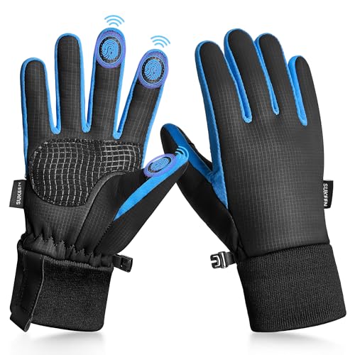 Sukeen Warme Kinder-Winterhandschuhe für Jungen und Mädchen, winddicht, PU, kaltes Wetter, Alter 4–14 Jahre, rutschfeste Handschuhe für Radfahren, Outdoor, Blau, Medium Sukeen Warme Kinder-Winterhandschuhe für Jungen und Mädchen, winddicht, PU, kaltes Wetter, Alter 4–14 Jahre, rutschfeste Handschuhe für Radfahren, Outdoor, Blau, Medium von Sukeen