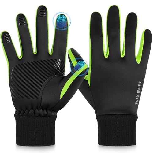 Sukeen Fahrradhandschuhe Herren Damen Winterhandschuhe, Touchscreen Handschuhe Thermohandschuhe Autofahrerhandschuhe Warme Schwarze Handschuhe Sporthandschuhe zum Radfahren Laufen Wandern (Grün, M) Sukeen Fahrradhandschuhe Herren Damen Winterhandschuhe, Touchscreen Handschuhe Thermohandschuhe Autofahrerhandschuhe Warme Schwarze Handschuhe Sporthandschuhe zum Radfahren Laufen Wandern (Grün, M) von Sukeen