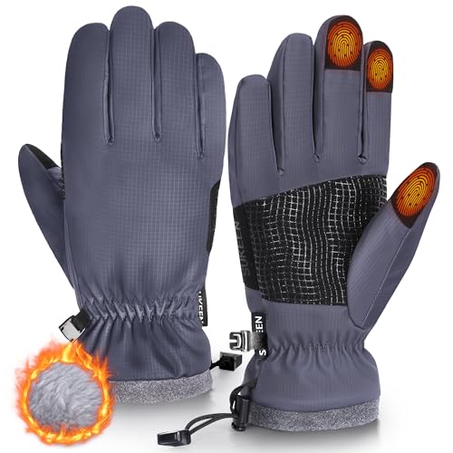 Sukeen Winterhandschuhe Herren Damen Thermo Fahrradhandschuhe Herren Winter Touchscreen wasserdichte Handschuhe mit Anti-Rutsch zum Radfahren Laufen Skifahren Autofahren Wandern Arbeiten von Sukeen