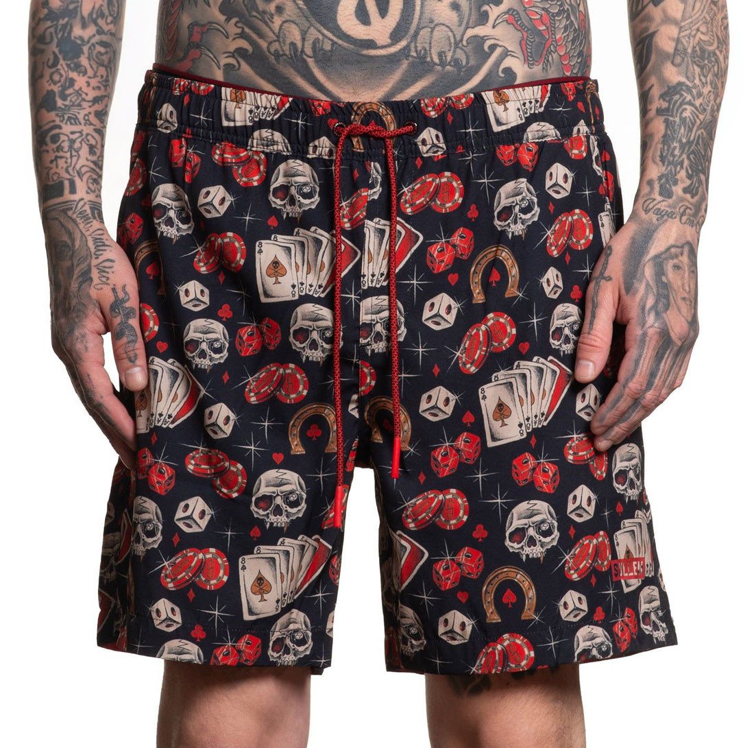 Sullen Clothing Boardshorts Tough Luck Tattoo Print Schädel Skull Karten Hufeisen Sullen Clothing Boardshorts Tough Luck Tattoo Print Schädel Skull Karten Hufeisen von Sullen Clothing