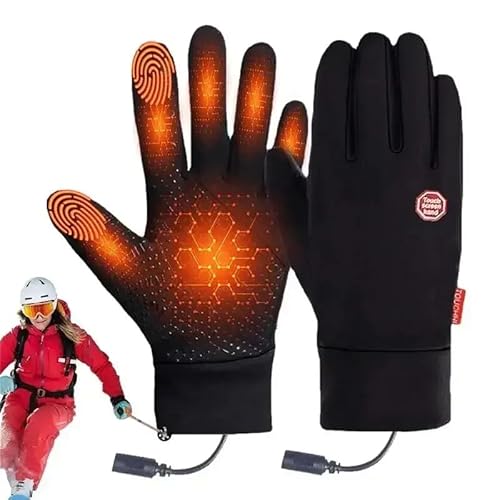 Sulobom Beheizbare Handschuhe, USB Beheizte Handschuhe,Winter Touchscreen Handschuhe, rutschfest Beheizbare Handschuhe Herren Damen, für Ski Wandern Klettern Radfahren (M) von Sulobom