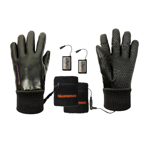 Elektrischer warmer Winterhandschuh, wiederaufladbare beheizte Motorradhandschuhe,Winter-Handwärmehandschuhe | Rutschfeste Winterwärmer-Motorradhandschuhe, Touchscreen, winddichte Heiz-Schneehandschuh von Sulxyi