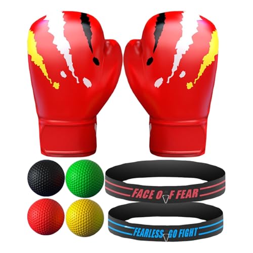 Reflex Boxball, Reflexball-Stirnband, Box-Reaktionsball, Box-Reflex-Stirnband, Punching-Speedball, komplettes Box-Set verbessert die Hand-Augen-Koordination für Erwachsene und Kinder von Sulxyi