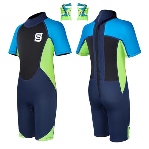 Summshall Neoprenanzug Kinder mit Schwimmflügel 2.5mm Shorty Neopren Kinder Neoprenanzug Kurz Wärmender Neoprenanzüge Thermal Badeanzug für Mädchen und Jungen zum Tauchen, Schwimmen, Surfen Summshall Neoprenanzug Kinder mit Schwimmflügel 2.5mm Shorty Neopren Kinder Neoprenanzug Kurz Wärmender Neoprenanzüge Thermal Badeanzug für Mädchen und Jungen zum Tauchen, Schwimmen, Surfen von Summshall