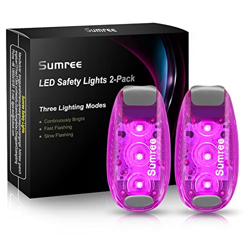 Sumree LED Blinklicht Schulranzen Sicherheitslicht 2er Set, Clip Sicherheit Licht Kinderwagen Licht Lauflicht Haustier Licht für Kinder Rucksack, Hunde Leuchtanhänger, Katzen, Jogger, Kinderwagen von Sumree