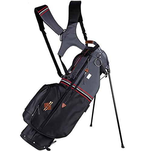 Sun Mountain 2023 Mid Stripe Golf Stand Bag (Schwarz-Gunmetal-Rot) von Sun Mountain