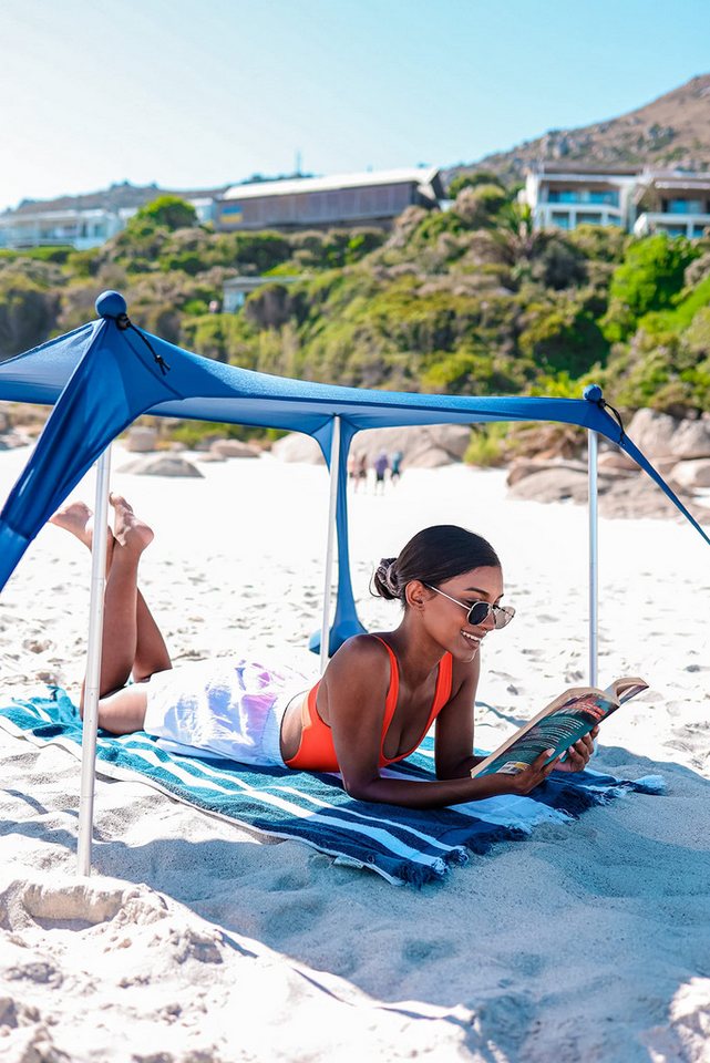 Sun Ninja Strandmuschel Strand Zelt mit Tragetasche - Halbschatten - Sonnenschutz Reise leicht, (1 tlg), Mini Strandzelt Sonnenschutz - Kleines Sonnensegel Strand - UPF50+ von Sun Ninja