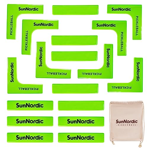 SunNordic Pickleball Court Marker-Set, offizielle Größe, Pickleball-Court-Linien-Set mit Kordelzugbeutel, erstellen Sie Ihren eigenen Pickleball-Platz für Auffahrt, Hinterhof, Park und Rasen SunNordic Pickleball Court Marker-Set, offizielle Größe, Pickleball-Court-Linien-Set mit Kordelzugbeutel, erstellen Sie Ihren eigenen Pickleball-Platz für Auffahrt, Hinterhof, Park und Rasen von SunNordic