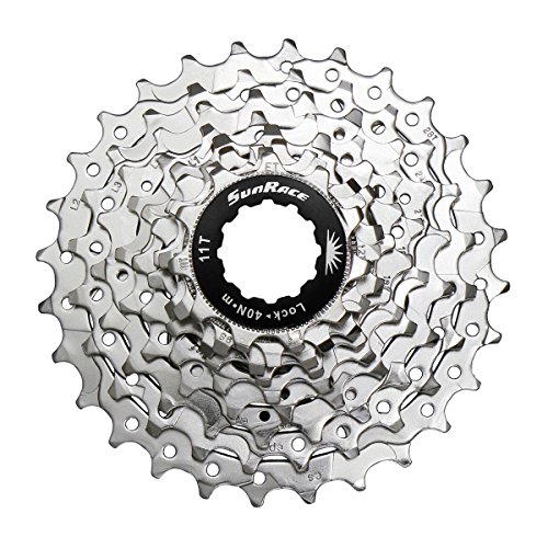 SUNRACE Kassettenzahnkranz CSR919 Mod. 14 9-fach, High Tensile Stahl, Nickel platiniert, HG Shimano kompatibel, Gewicht 273 g 11 -12-13-14-16-18-21-24- 28 Z. von SunRace