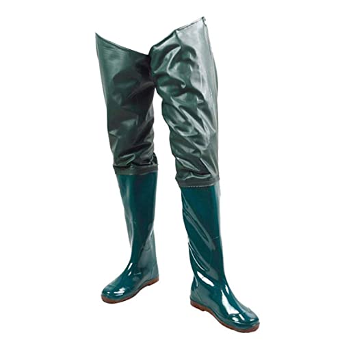 Angler-Wathose, rutschfest, wasserdicht, PVC, Wathose mit Schnallenstiefel, atmungsaktive Hüftstiefel, Grün, Größe 44, 1 Paar wasserdichte Hüftstiefel, Wathose mit Stiefel, atmungsaktive Hüftstiefel von SunaOmni