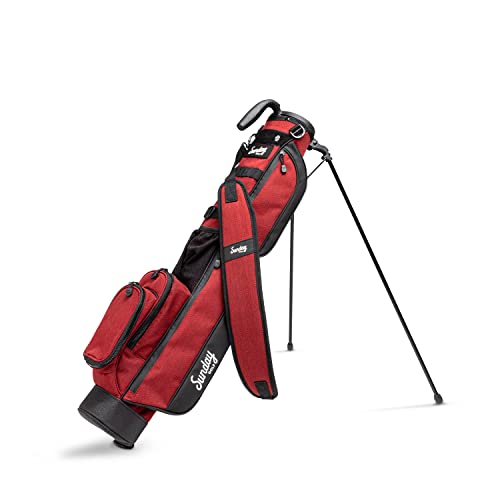Sunday Golf Loma Tasche – leichte Golftasche mit Riemen und Ständer – einfach zu tragende Pitch n Putt Golftasche – Par 3 und Executive Kurse, 31 Zoll hoch (Burgund) von Sunday Golf
