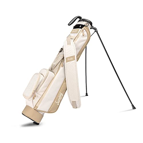 Sunday Golf Loma Tasche – leichte Golftasche mit Riemen und Ständer – einfach zu tragende Pitch n Putt Golftasche – Par 3 und Executive Kurse, 31 Zoll hoch (Geröstete Mandel) von Sunday Golf