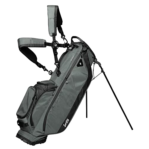 Sunday Golf Ryder Standbag: Leichtes Golfbag, 2,22 kg, mit Wasserdichten Reißverschlüssen, 7 geräumigen Taschen, Das ideale Golf Standbag für bis zu 14 Schläger. (Mitternachtsgrün) von Sunday Golf