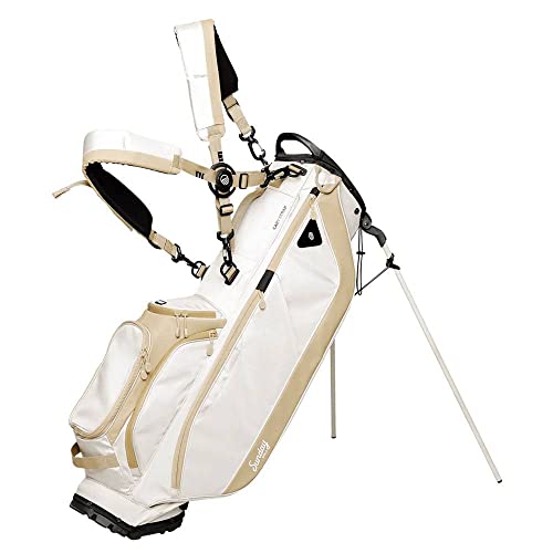 Sunday Golf Ryder Standbag: Leichtes Golfbag, 2,22 kg, mit Wasserdichten Reißverschlüssen, 7 geräumigen Taschen, Das ideale Golf Standbag für bis zu 14 Schläger. (Toasted Almond) von Sunday Golf