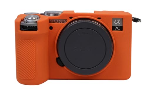 Kameratasche aus Silikongel für Sony Alpha 7C II a7c2, Orange, Lässiger Tagesrucksack von SundayZaZa