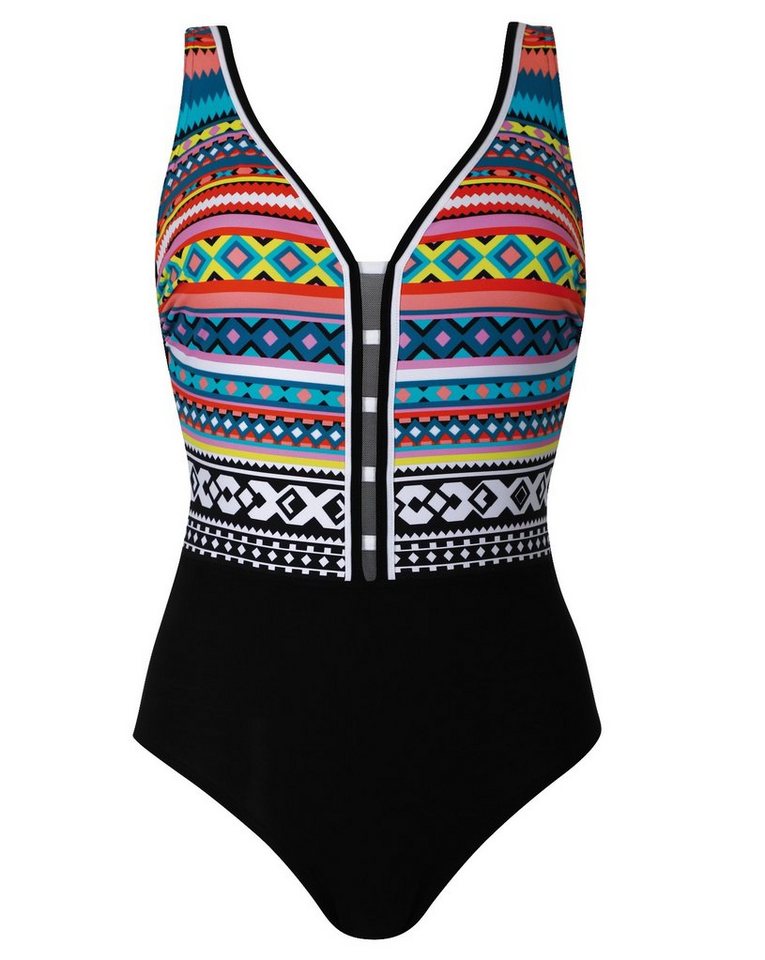 Sunflair Badeanzug Beach Fashion Black Multi Badeanzug mit Softcups und geradem Rücken von Sunflair