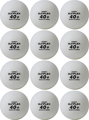 Sunflex Erwachsene Tischtennis-bälle Hobby 12stück, weiß, M, 20806 von Sunflex