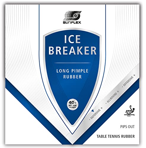 Sunflex Ice Breaker Tischtennis-Belag | professionelle Lang Noppe | ITTF zugelassen | gefährliches Angriffsspiel | 1,0mm Schwamm | rot von Sunflex