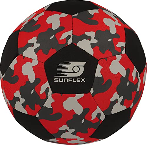 Sunflex Neopren Zubehör Fußball CAMO RED | Beach-Fußball zum Barfuß Spielen | weich und robust für Strand, Wiese und Wasser | für Jede Altersgruppe von Sunflex