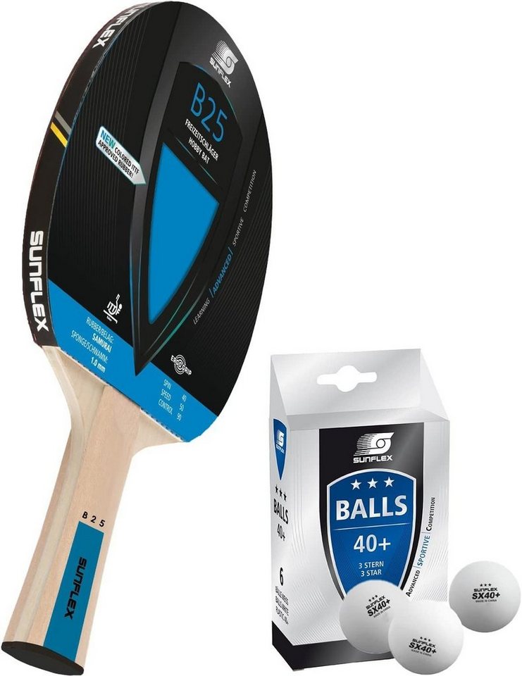 Sunflex Tischtennisschläger B25 Tischtennisschläger + 3*** Tischtennisbälle, Tischtennis Schläger Set Tischtennisset Table Tennis Bat Racket Sunflex Tischtennisschläger B25 Tischtennisschläger + 3*** Tischtennisbälle, Tischtennis Schläger Set Tischtennisset Table Tennis Bat Racket von Sunflex