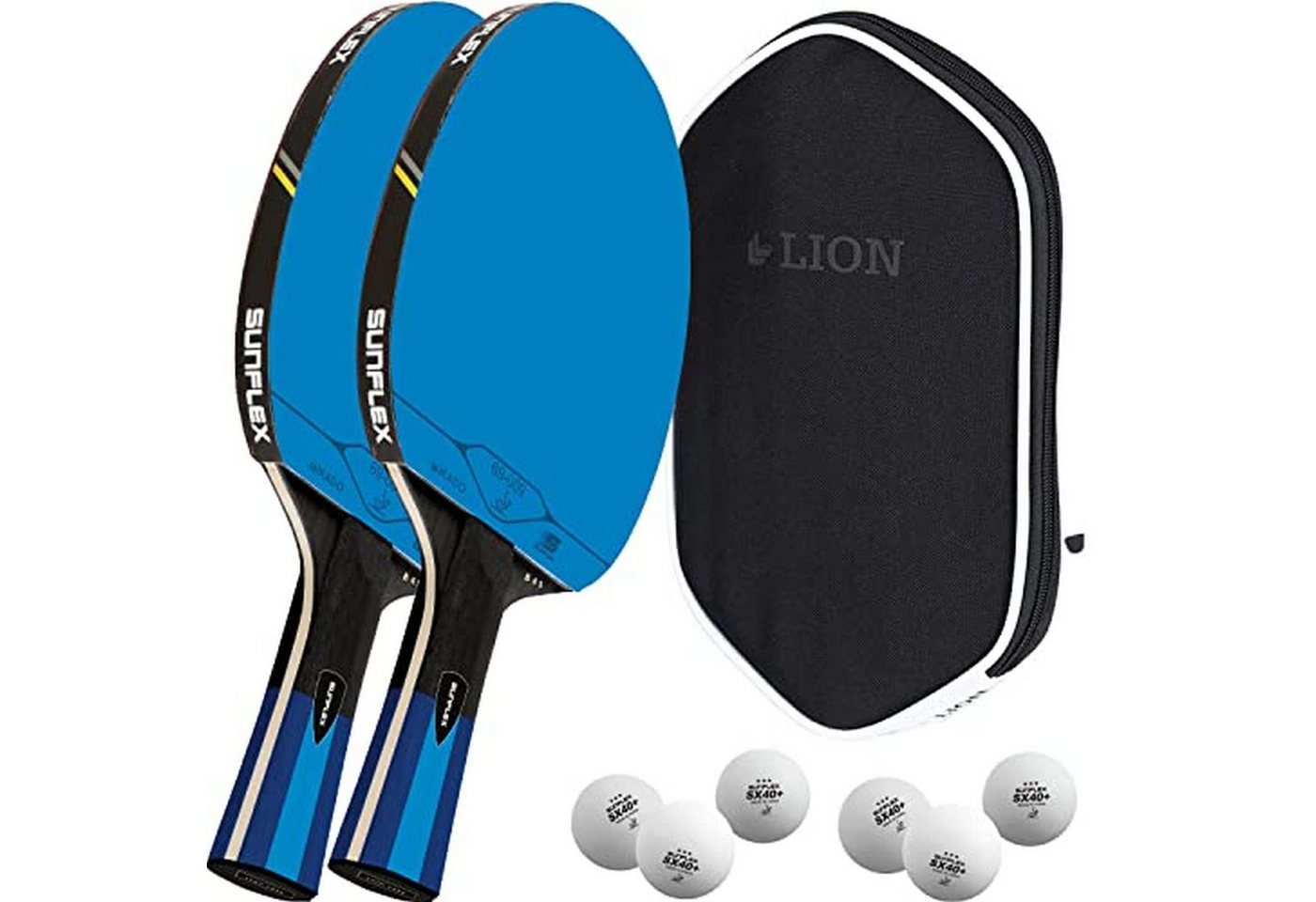 Sunflex Tischtennisschläger B45 2 x + Tischtennishülle Wallet + 2 x 3*** ITTF SX40+ Tischtennisbä, Tischtennis Schläger Set Tischtennisset Table Tennis Bat Racket Sunflex Tischtennisschläger B45 2 x + Tischtennishülle Wallet + 2 x 3*** ITTF SX40+ Tischtennisbä, Tischtennis Schläger Set Tischtennisset Table Tennis Bat Racket von Sunflex