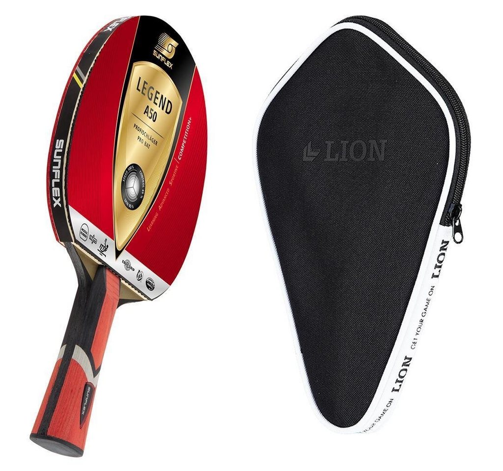 Sunflex Tischtennisschläger Legend A50 + Tischtennishülle, Tischtennis Schläger Set Tischtennisset Table Tennis Bat Racket Sunflex Tischtennisschläger Legend A50 + Tischtennishülle, Tischtennis Schläger Set Tischtennisset Table Tennis Bat Racket von Sunflex
