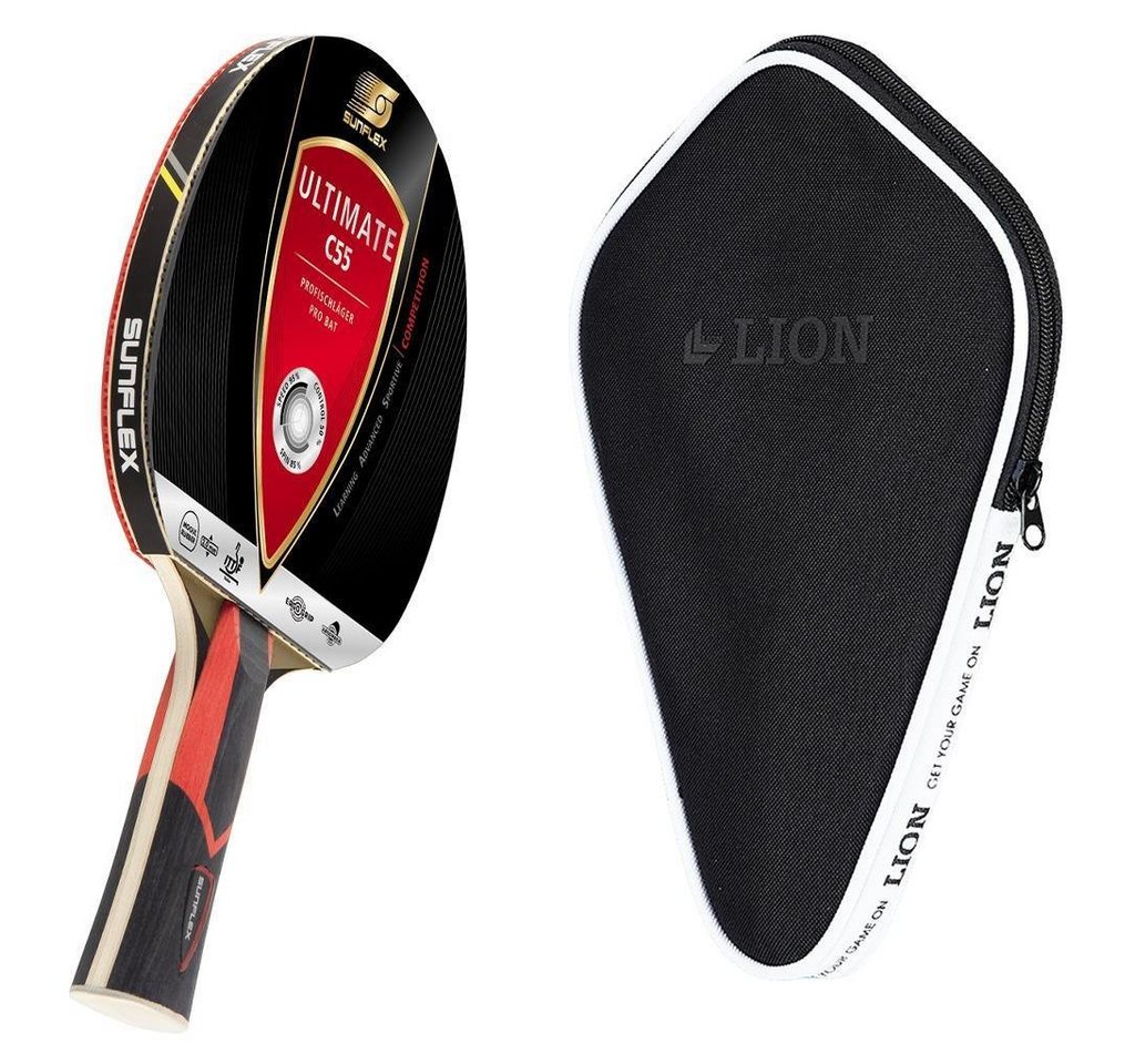 Sunflex Tischtennisschläger - Ultimate C55 + Tischtennishülle, Tischtennis Schläger Set Tischtennisset Table Tennis Bat Racket Sunflex Tischtennisschläger - Ultimate C55 + Tischtennishülle, Tischtennis Schläger Set Tischtennisset Table Tennis Bat Racket von Sunflex