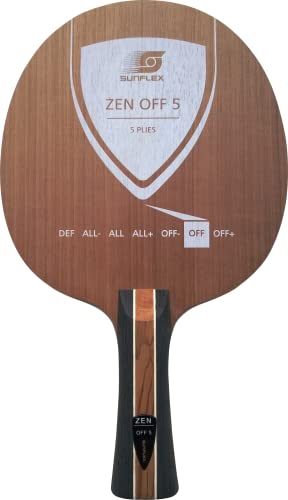Sunflex Zen Off 5 Tischtennis-Holz | professionelles Offensiv Holz | 5 Furniere | Harter Anschlag und hohes Tempo | anatomischer Griff Sunflex Zen Off 5 Tischtennis-Holz | professionelles Offensiv Holz | 5 Furniere | Harter Anschlag und hohes Tempo | anatomischer Griff von Sunflex