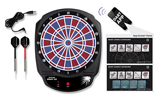 sunflex Dartscheibe Smart Tec - elektronische Dartscheibe + 6 Pfeile und Ersatzspitzen | kabellose Verbindung zum Smartphone oder Tablet via Bluetooth 4.0 sunflex Dartscheibe Smart Tec - elektronische Dartscheibe + 6 Pfeile und Ersatzspitzen | kabellose Verbindung zum Smartphone oder Tablet via Bluetooth 4.0 von Sunflex