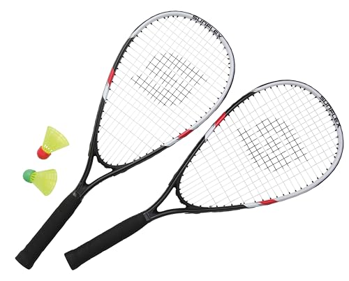 Sunflex® Badminton Sonic Speed Set II Badminton - Unisex - Erwachsene - Federball - Schläger Set - Racket - Windstabile Bälle - für Park, Strand, Wiese - mit Tasche Sunflex® Badminton Sonic Speed Set II Badminton - Unisex - Erwachsene - Federball - Schläger Set - Racket - Windstabile Bälle - für Park, Strand, Wiese - mit Tasche von Sunflex