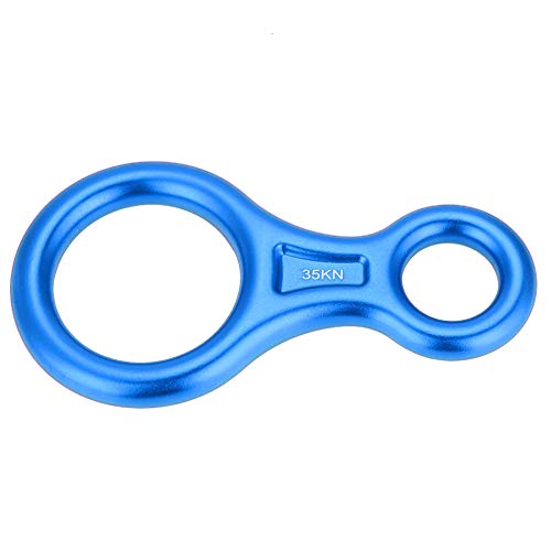 Sunicon 35KN Figure 8 Word Rope Descender, Abseilring-Rettungsausrüstung zum Klettern, Sichern und Abseilen (Blue) von Sunicon